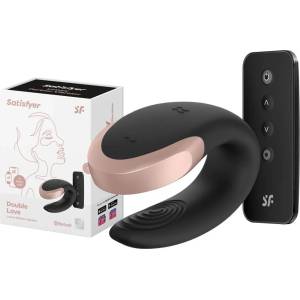  Вибратор за двойки, дистанционно и смартфон контрол - Double Love Black (SATISFY247)