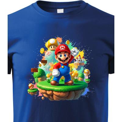 Dětské tričko Super Mario ModráCanvas Dětské tričko Bezvatriko.cz 3215