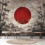 Art Gift Decor Фототапет Японско червено слънце и бамбук