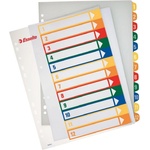 ESSELTE Регистър, пластмасов, A4 Maxi, 1-12, с възможност за отпечатване, ESSELTE, полупрозрачен 100214 (100214)