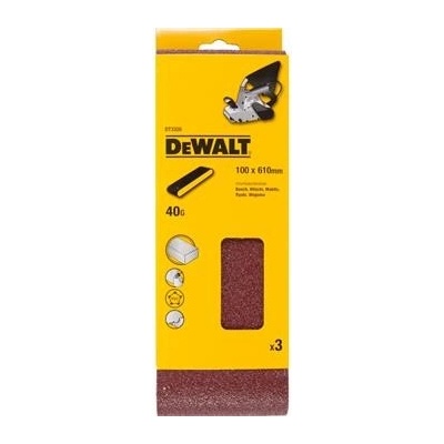 DeWALT DT3320 Víceúčelový brusný pás - 40G - 100 x 610 mm 3ks