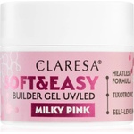 Claresa Soft&Easy Builder Gel основно гел покритие за нокти цвят Milky Pink 12 гр