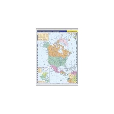 Amerika - Severní a Střední -školní- politická - nástěnná mapa - 1:10 000 000