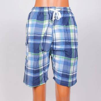 Image 1 of Мъжки карирани шорти в синьо, зелено и бяло