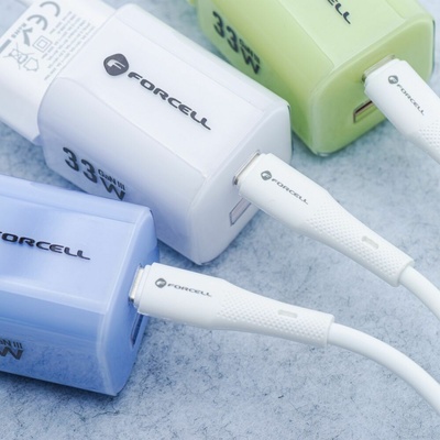 Forcell C343 USB A na Lightning 2,4A 12W silikonový 1m bílý