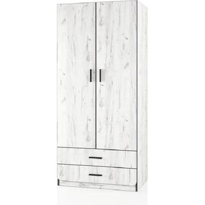 Bogdan Furniture I Двукрилен гардероб Mod 1040, Дъб крафт бял