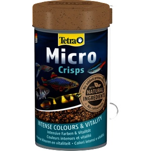 TETRA Micro Crisps - хрупкава храна за малки декоративни риби, плаваща и бавно потъваща пълноценна храна с изключително малък диаметър от 1, 7 до 2, 5 мм - 100 мл