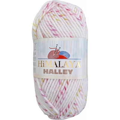 Příze Halley - 78015 bílá s růžovou a žlutou