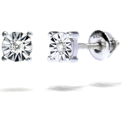 Blink-Blink nadčasové diamantové náušnice z bieleho zlata 3055BDG