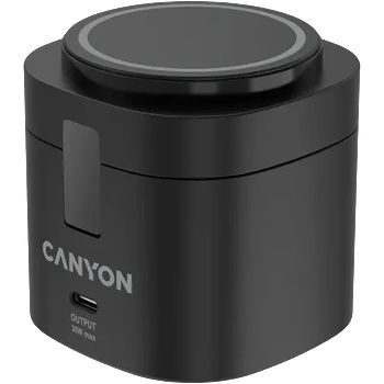 CANYON 4 in 1 Wireless Charging Stand, 30W max, Size: 70x70x70.3mm, weight: 414g, with 65W charger and 1M cable, black (CNS-WCS405B)
