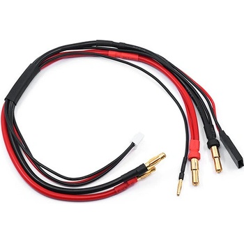 Yeah Racing Nabíjecí kabel 3v1 4mm 5mm RX konektor