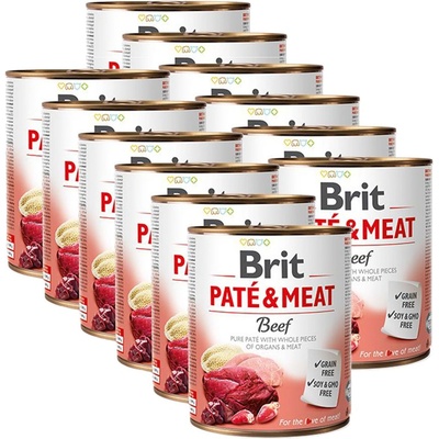 Brit Консерва Brit Paté & Meat Говеждо 12 x 800 г
