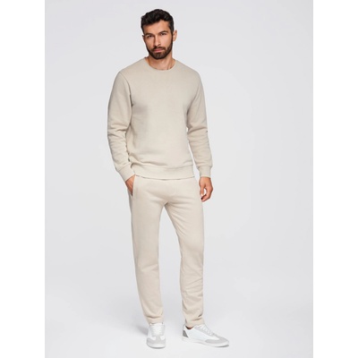 Ombre Clothing Мъжки спортен екип суитшърт с кръгло деколте + панталони regular fit - бежов V1 Z122 Ombre Clothing Ombre Clothing | Bezhov | МЪЖЕ | XXL