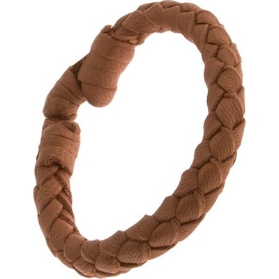 Šperky eshop Oříškově hnědý kožený oblý pletenec Q22.11