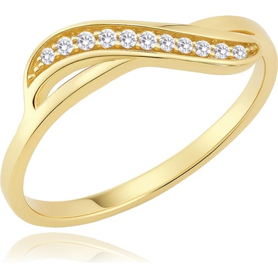 Minet zlatý prsten s bílými zirkony JMG0292WGR