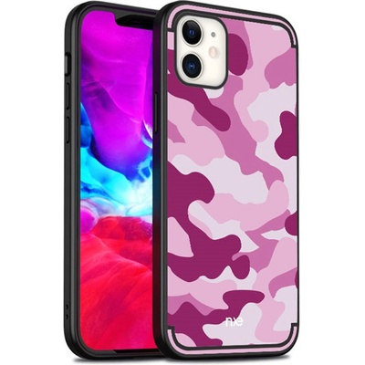 Pouzdro NXE Camouflage Apple iPhone 12 / 12 Pro - gumové / plastové - maskáčové vzor - růžové