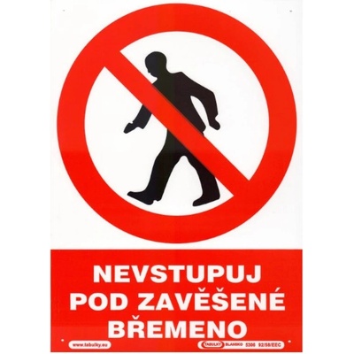 Nevstupuj pod zavěšené břemeno 297x210mm - plast