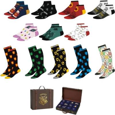 CurePink Set 12 párů ponožek Harry Potter Ikony