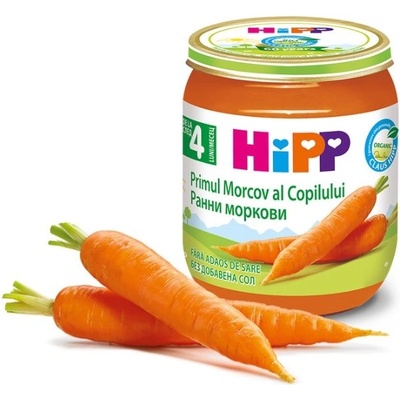 Hipp БИО пюре ранни моркови 4м+ 125г