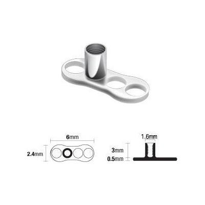 S4U Kompletní microdermal piercing 1,2 mm čirý zirkon (3 mm) MD030C-03