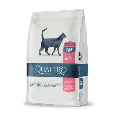 Quattro Cat Dry Premium all Breed Sterilised Drůbež 1,5 kg