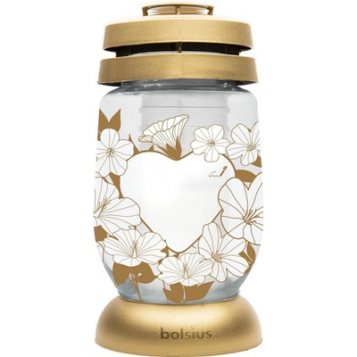 Lampa hřbitovní SRDCE/PŘÁNÍ skleněná 110g d11x22cm