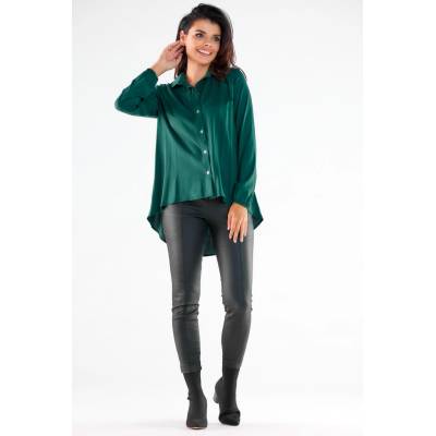 Awama Woman's Shirt A527 Bottle Green tyrkysová zelená