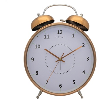 NeXtime Будилник Wake Up 23 см металомеден (5113co)