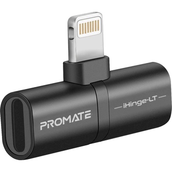 ProMate Преходник ProMate, 2-in-1 Audio and Charging Adaptor with Lightning Connector 2.4A Pass Through Charging 48KHz Audio Output , черен