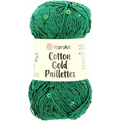 Yarnart Cotton Gold Paillettes 7114 zelená