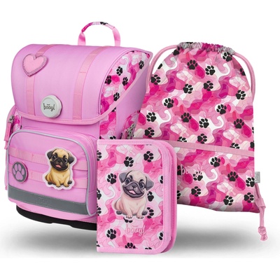 BAAGL СЕТ 3 Ergo Лапи: раница, моливник, торбичка BAAGL | Rozov | Момичешки | ЕДИН РАЗМЕР