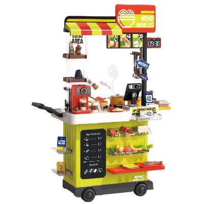 Детска играчка Buba - Количка за fast food, Нудълс шоп, 88 части (889-281)