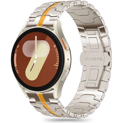 Tech-Protect Стоманена верижка за Samsung Galaxy Watch 4/5/5 Pro/ 6/7/FE от Tech-Protect Stainless Line - Titanium/Orange (5906302313587)