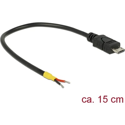 Delock USB 2.0 кабел с Micro-B конектор щепсел с 2 отворени проводника, 15 cm Raspberry Pi