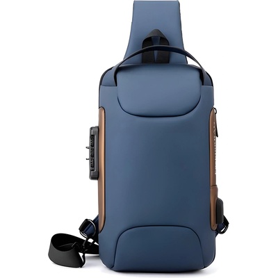 HARAHU Чантичка за кръст с usb зареждане против кражба to-25610 - Синя kp25610 (to-25610)