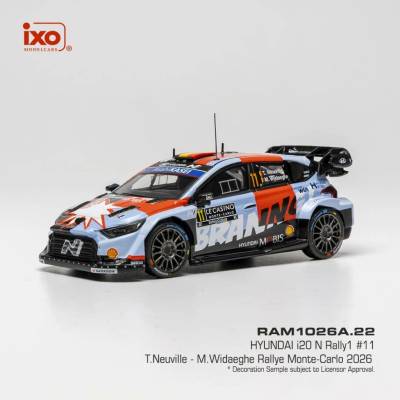 Hyundai i20 N Rally1 Rallye Monte Carlo 2026 11 Neuville WydaegheIXO 1:43