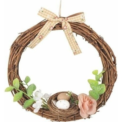 Věnec s hnízdem a hnědou mašlí 20 cm – Sleviste.cz