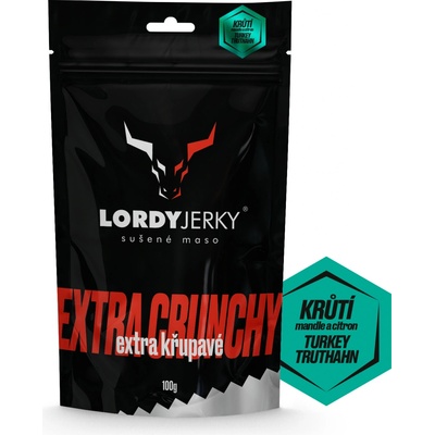 Lordy Jerky Krůtí sušené maso Citron Mandle 100 g