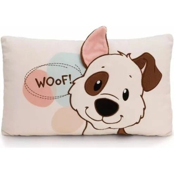 Nici Plyšový vankúš Biely psík 43x25