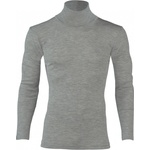Engel Мъжко копринено термобельо Engel Roll-neck L/S Merino base layer - Light Grey Melange - размер 46/48 (EU) (014-1428-0114)