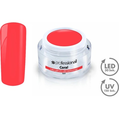 Professionail Farebný LED UV gél Coral 5 ml