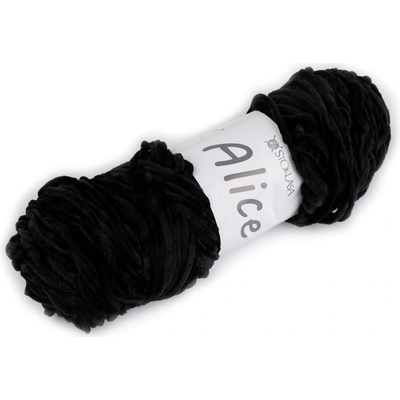Pletací žinylková příze Alice 100 g Varianta: 14 černá, Balení: 1 ks 57855/147357/266886
