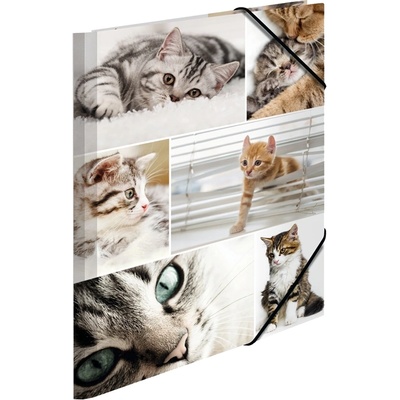 HERMA Папка Animals, картонена, с ластик, A4, котки (O1070380016)