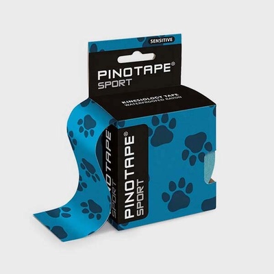 Pino Tape Tejpovací páska pro citlivou pokožku Sensitive modrá s tlapkami 5 cm x 5 m