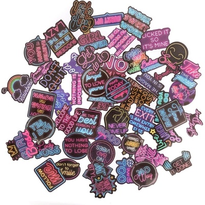 DP Craft Vinylové samolepkytexty 5-8cm, 50ks neonové