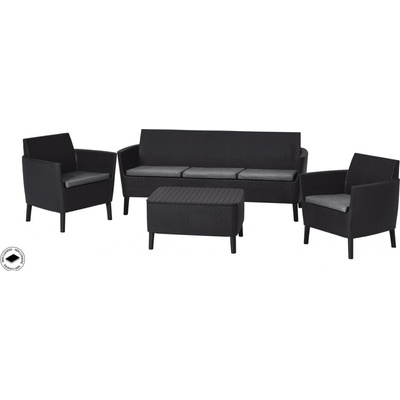 ALLIBERT SALEMO 3 SEATER SET antracit/sivá