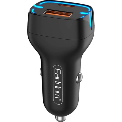 Earldom Зарядно устройство за кола Earldom ES-CC2, 1xUSB QC3.0, 1xType-C PD, Различни цветове - 40246 (40246)
