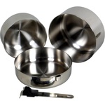 BasicNature Комплект съд Basic nature Biwak Edelstahl 1 Kochset Pot - Metallic - размер 1, 1 + 1, 8 l (532-0254-0111)