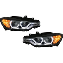 KITT Lightning Angel Eyes Headlights LED DRL suitable for BMW 3 Series F30 F31 Sedan Touring 2011-2015 Black