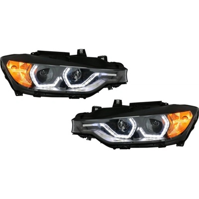 KITT Lightning Angel Eyes Headlights LED DRL suitable for BMW 3 Series F30 F31 Sedan Touring 2011-2015 Black